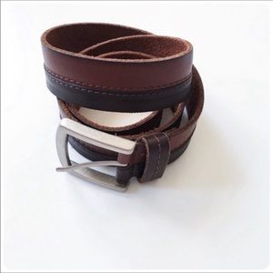 Lucky Brand two tone chocolate leather men’s belt
